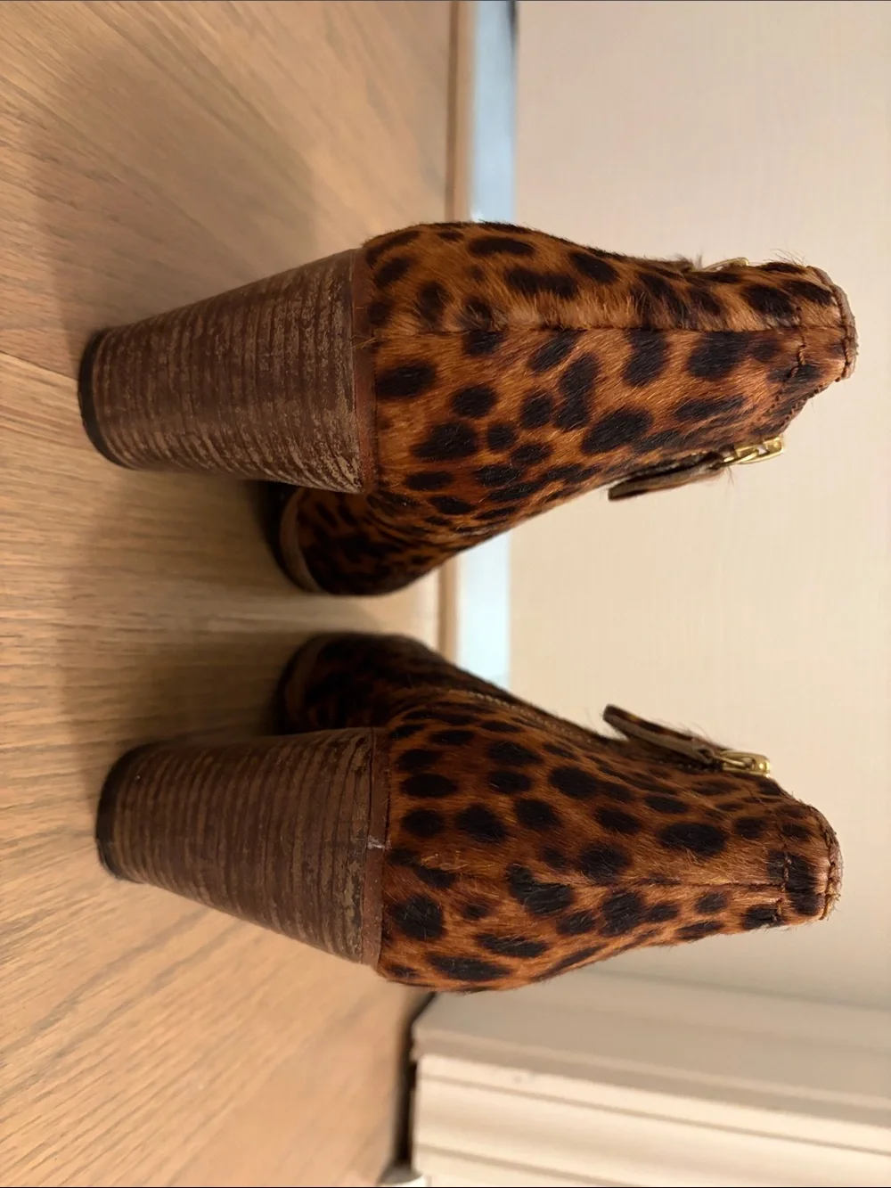 Boden Hoxton Leopard Calf Hair Ankle Boots